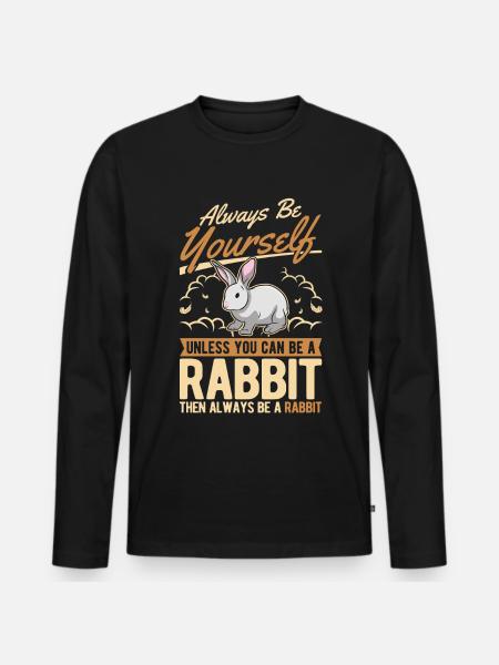 Rabbit Rabbit Rabbit - Men's Premium Organic Long Sleeve Shirt - black