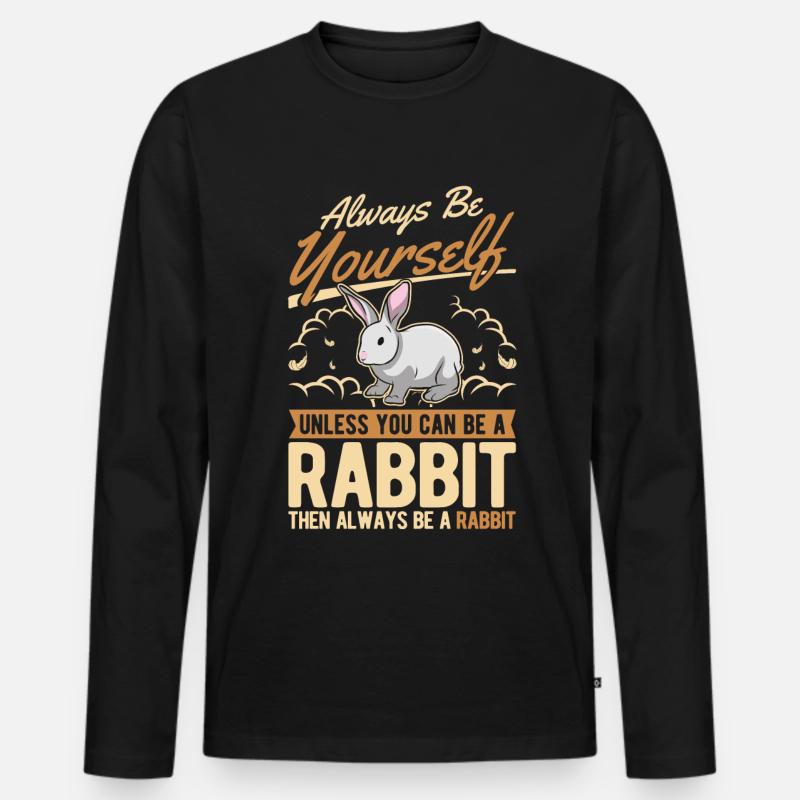 Rabbit Rabbit Rabbit - Men's Premium Organic Long Sleeve Shirt - black