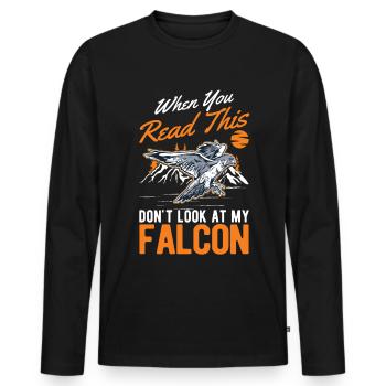 Falke Falkner Turmfalke Falknerei Falkner - Männer Premium Bio Langarmshirt - Schwarz - Vorne - Nico (187cm)