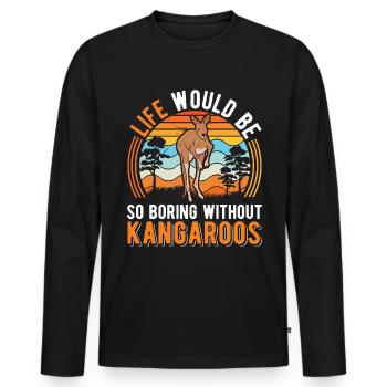 Australian Kangaroo Australia Kangaroo - Men's Premium Organic Long Sleeve Shirt - black - Front - Nico (187cm)
