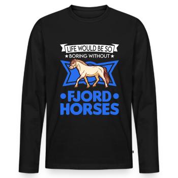 Fjord Horse Gift Norwegian Horse Fjord Horse - T-shirt manches longues Premium bio Homme - noir - Devant - Nico (187cm)