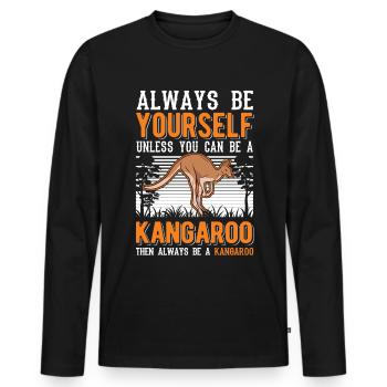 Always be yourself Kangaroo Australia Kangaroo - Men's Premium Organic Long Sleeve Shirt - black - Front - Nico (187cm)