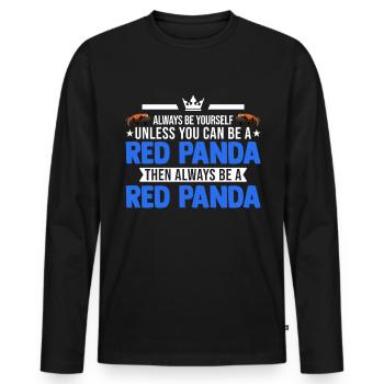 Roter Panda Geschenk Red Panda - Männer Premium Bio Langarmshirt - Schwarz - Vorne - Nico (187cm)