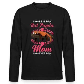 Roter Panda Mama Red Panda Mom - Men's Premium Organic Long Sleeve Shirt - black - Front - Nico (187cm)
