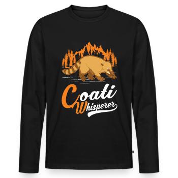 Coati Whisperer Proboscis Coati - T-shirt manches longues Premium bio Homme - noir - Devant - Nico (187cm)