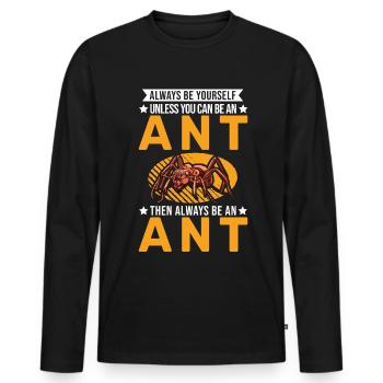 Fourmis Fourmilière Fourmilières Fourmis de feu - T-shirt manches longues Premium bio Homme - noir - Devant - Nico (187cm)