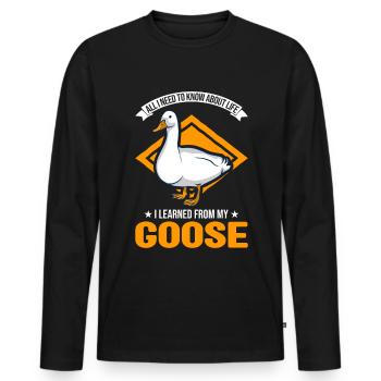 Geese Gift Goose Lovers Goose Breeders - Men's Premium Organic Long Sleeve Shirt - black - Front - Nico (187cm)
