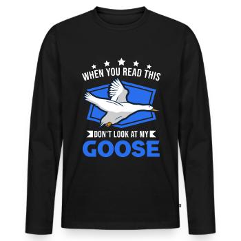Oies Cadeau Goose Lovers Goose Éleveurs d’oies - T-shirt manches longues Premium bio Homme - noir - Devant - Nico (187cm)