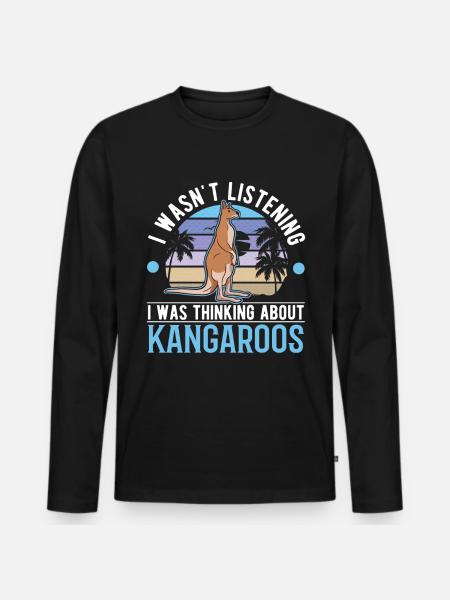Australian Kangaroo Australia Kangaroo - Men's Premium Organic Long Sleeve Shirt - black