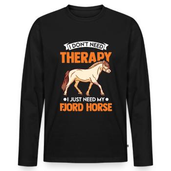 Fjord Horse Therapy Cheval norvégien Cheval de fjord - T-shirt manches longues Premium bio Homme - noir - Devant - Nico (187cm)