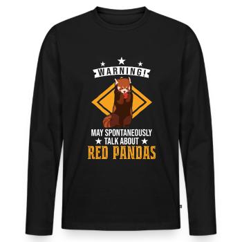 Peut parler spontanément des pandas roux - T-shirt manches longues Premium bio Homme - noir - Devant - Nico (187cm)