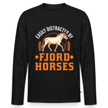 Fjord Horse Gift Norwegian Horse Fjord Horse - T-shirt manches longues Premium bio Homme - noir - Devant - Nico (187cm)