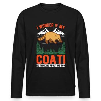 Coati Cadeau Coati Proboscis - T-shirt manches longues Premium bio Homme - noir - Devant - Nico (187cm)