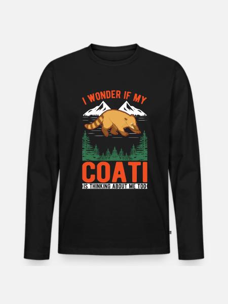 Coati Cadeau Coati Proboscis - T-shirt manches longues Premium bio Homme - noir