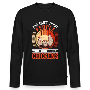 Chickens Farmer Chicken Farmer Chicken - Men's Premium Organic Long Sleeve Shirt - black - Front - Nico (187cm)