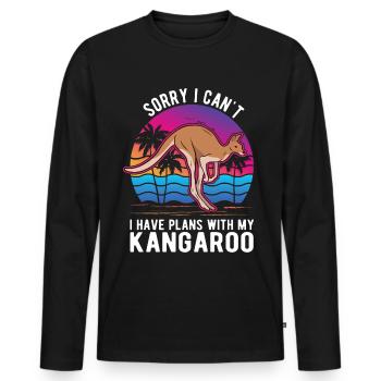 Australisches Känguru Australien Kangaroo - Männer Premium Bio Langarmshirt - Schwarz - Vorne - Nico (187cm)