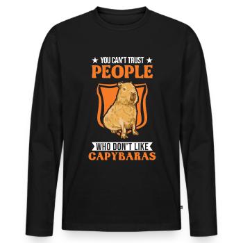 Capybara Gift Capibara - Men's Premium Organic Long Sleeve Shirt - black - Front - Nico (187cm)