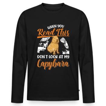 Capybara Gift Capibara capybara - Men's Premium Organic Long Sleeve Shirt - black - Front - Nico (187cm)