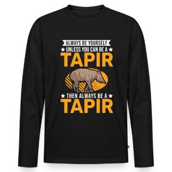 Always be yourself Tapir Lowland Tapir - Men's Premium Organic Long Sleeve Shirt - black - Front - Nico (187cm)