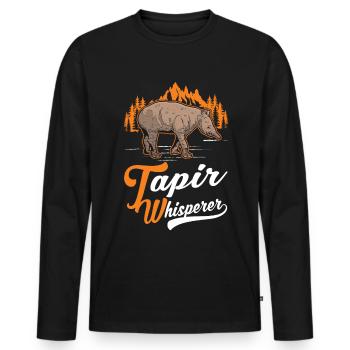 Tapir Whisperer Lowland Tapir - Men's Premium Organic Long Sleeve Shirt - black - Front - Nico (187cm)