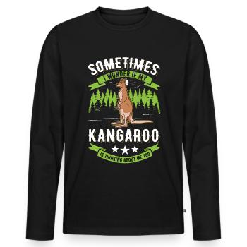 Australisches Känguru Australien Kangaroo - Männer Premium Bio Langarmshirt - Schwarz - Vorne - Nico (187cm)