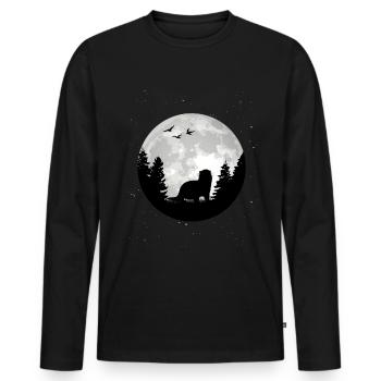 Loutre Lune Loutre Loutre Loutre de mer - T-shirt manches longues Premium bio Homme - noir - Devant - Nico (187cm)
