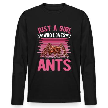 Fourmis Filles Fourmis Ferme Fourmis de feu - T-shirt manches longues Premium bio Homme - noir - Devant - Nico (187cm)