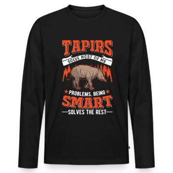 Tapir Lowland Tapir Tapirdae Tapir - Men's Premium Organic Long Sleeve Shirt - black - Front - Nico (187cm)