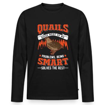 Warning quail quail breeding quail breeder - Men's Premium Organic Long Sleeve Shirt - black - Front - Nico (187cm)