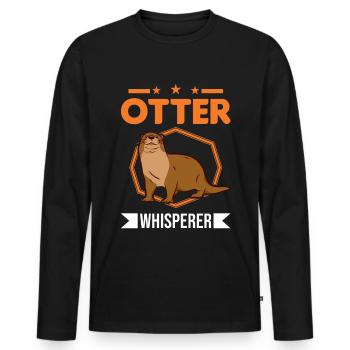 Otter Flüsterer Fischotter Geschenk Seeotter - Männer Premium Bio Langarmshirt - Schwarz - Vorne - Nico (187cm)