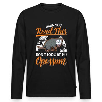 Opossum Cadeau Marsupial Opossum - T-shirt manches longues Premium bio Homme - noir - Devant - Nico (187cm)