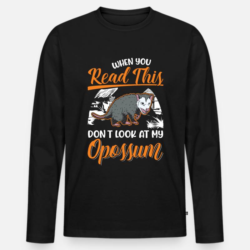 Opossum Geschenk Possum Beutelratte - Männer Premium Bio Langarmshirt - Schwarz