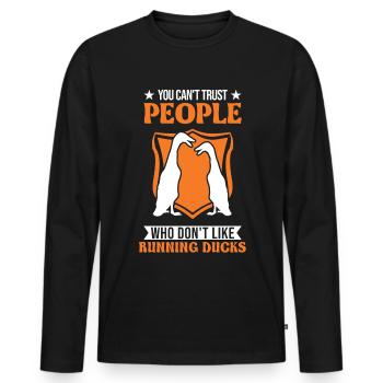 Indian Running Duck Cadeau Running Duck - T-shirt manches longues Premium bio Homme - noir - Devant - Nico (187cm)