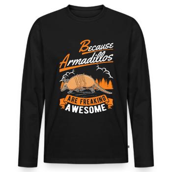 Parce que les tatous sont des tatou géniaux - T-shirt manches longues Premium bio Homme - noir - Devant - Nico (187cm)