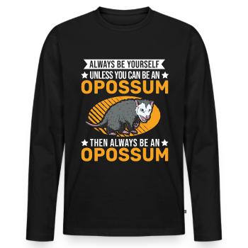 Opossum Geschenk Possum Beutelratte - Männer Premium Bio Langarmshirt - Schwarz - Vorne - Nico (187cm)
