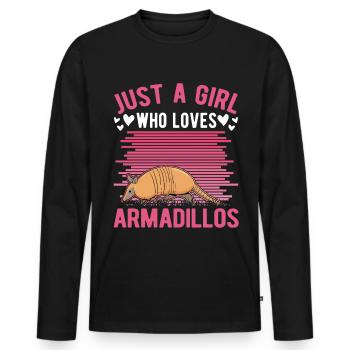 Armadillo Girl Armadillo - Men's Premium Organic Long Sleeve Shirt - black - Front - Nico (187cm)