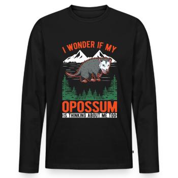 Opossum Cadeau Marsupial Opossum - T-shirt manches longues Premium bio Homme - noir - Devant - Nico (187cm)