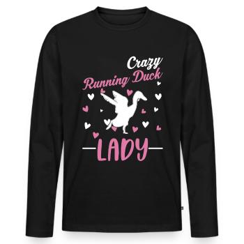 Crazy Running Duck lady Laufente - T-shirt manches longues Premium bio Homme - noir - Devant - Nico (187cm)