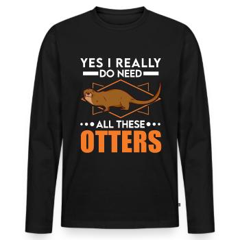 Otter Gift Otter Sea Otter - Men's Premium Organic Long Sleeve Shirt - black - Front - Nico (187cm)