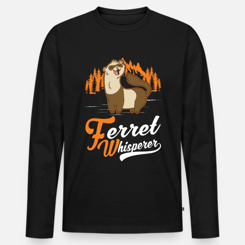 Frettchen Flüsterer Ferret Whisperer - Männer Premium Bio Langarmshirt - Schwarz