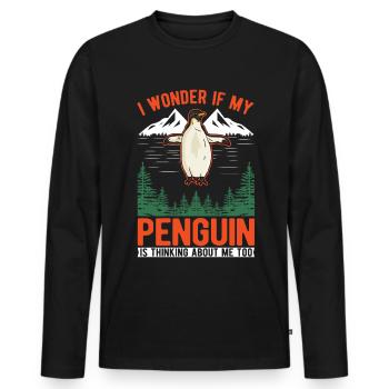 Pinguin Penguin Kaiserpinguin Gelbaugenpinguin - Männer Premium Bio Langarmshirt - Schwarz - Vorne - Nico (187cm)
