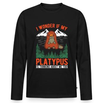 Platypus Spell Platypus - Men's Premium Organic Long Sleeve Shirt - black - Front - Nico (187cm)