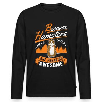 Hamster Cadeau Hamster Nain Hamster doré - T-shirt manches longues Premium bio Homme - noir - Devant - Nico (187cm)