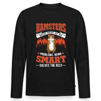 Hamster owner Golden hamster hamster - Men's Premium Organic Long Sleeve Shirt - black - Front - Nico (187cm)