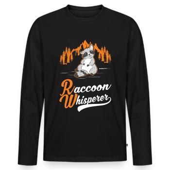 Raton laveur Raton laveur - T-shirt manches longues Premium bio Homme - noir - Devant - Nico (187cm)