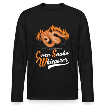 Kornnatter Flüsterer Corn Snake Whisperer - Men's Premium Organic Long Sleeve Shirt - black - Front - Nico (187cm)