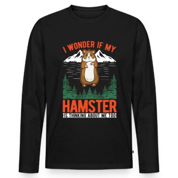 Hamster Hamster Wheel Golden Hamster Hamster - Men's Premium Organic Long Sleeve Shirt - black - Front - Nico (187cm)