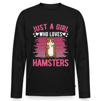 Hamster Mädchen Goldhamster Zwerghamster - Männer Premium Bio Langarmshirt - Schwarz - Vorne - Nico (187cm)