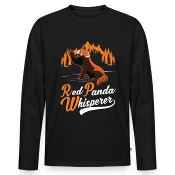 Roter Panda Flüsterer Red Panda Whisperer - Männer Premium Bio Langarmshirt - Schwarz - Vorne - Nico (187cm)