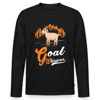 Goats Whisperer Goat Host Goat - Men's Premium Organic Long Sleeve Shirt - black - Front - Nico (187cm)